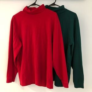 (2) L.L. Bean Men’s L Turtle Neck Long Sleeve Shirts
